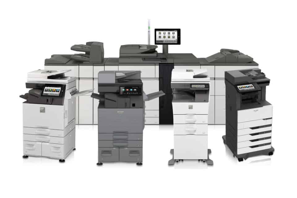 a fleet of Sharp copiers