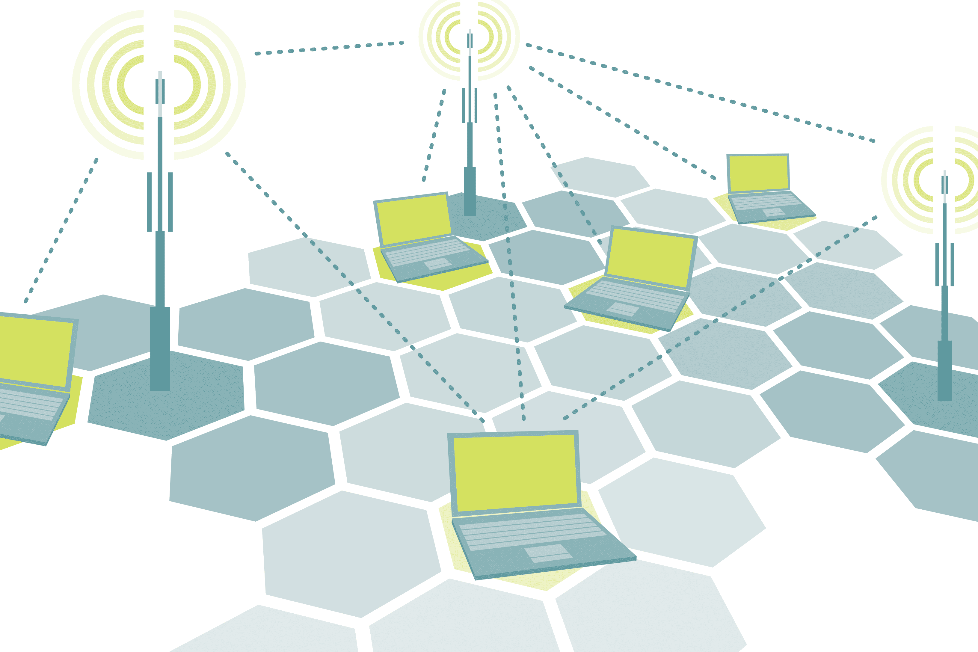 vector based image of a wireless computer network